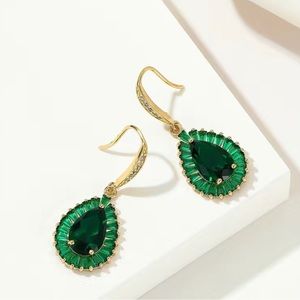 Striking Oval Emerald Earrings